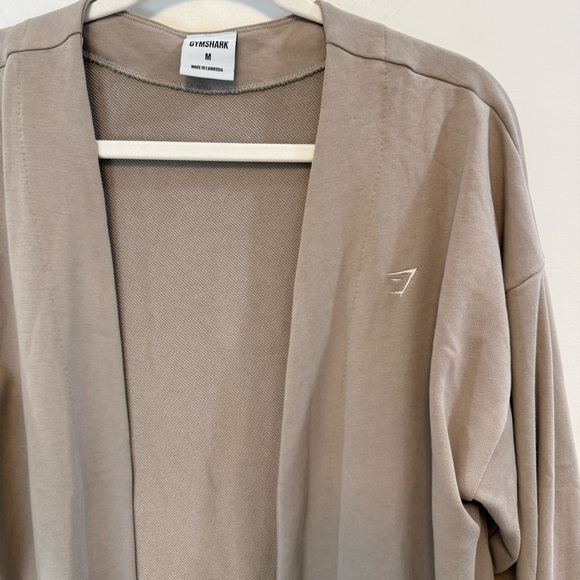 GYMSHARK + Whitney Simmons Oversized Open Front Long Cardigan in Beige Size M - Picture 5 of 8